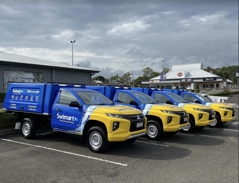 Swimart Jindalee QLD local pool shop and service vehicles Photo of the Swimart Jindalee QLD local pool shop and service vehicles.