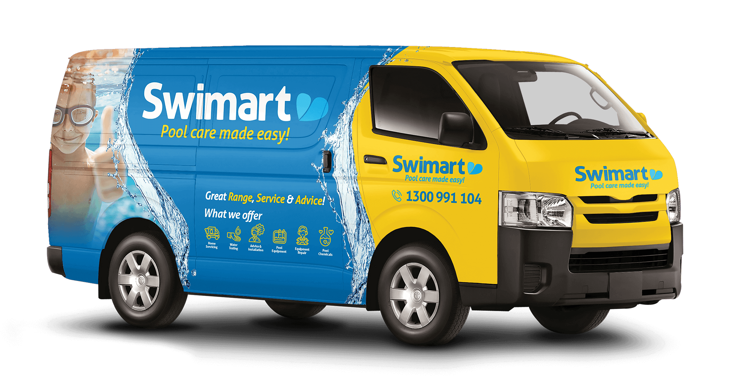 Photo of the Swimart service van.