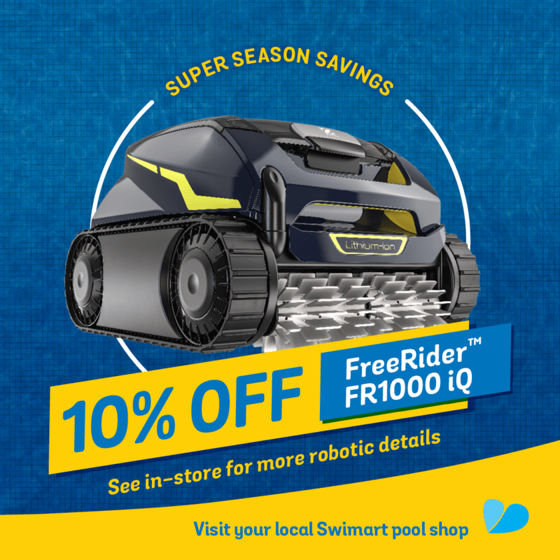 SWIMART Pool Season Opener Promotion FREERIDER FR1000 iQ Rrobotic Pool Cleaner