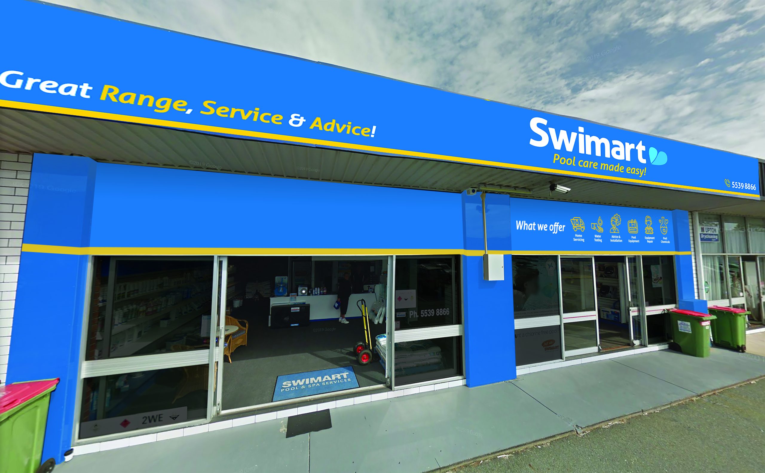 Bundall-front-view Photo of the Swimart Bundall QLD local pool shop.