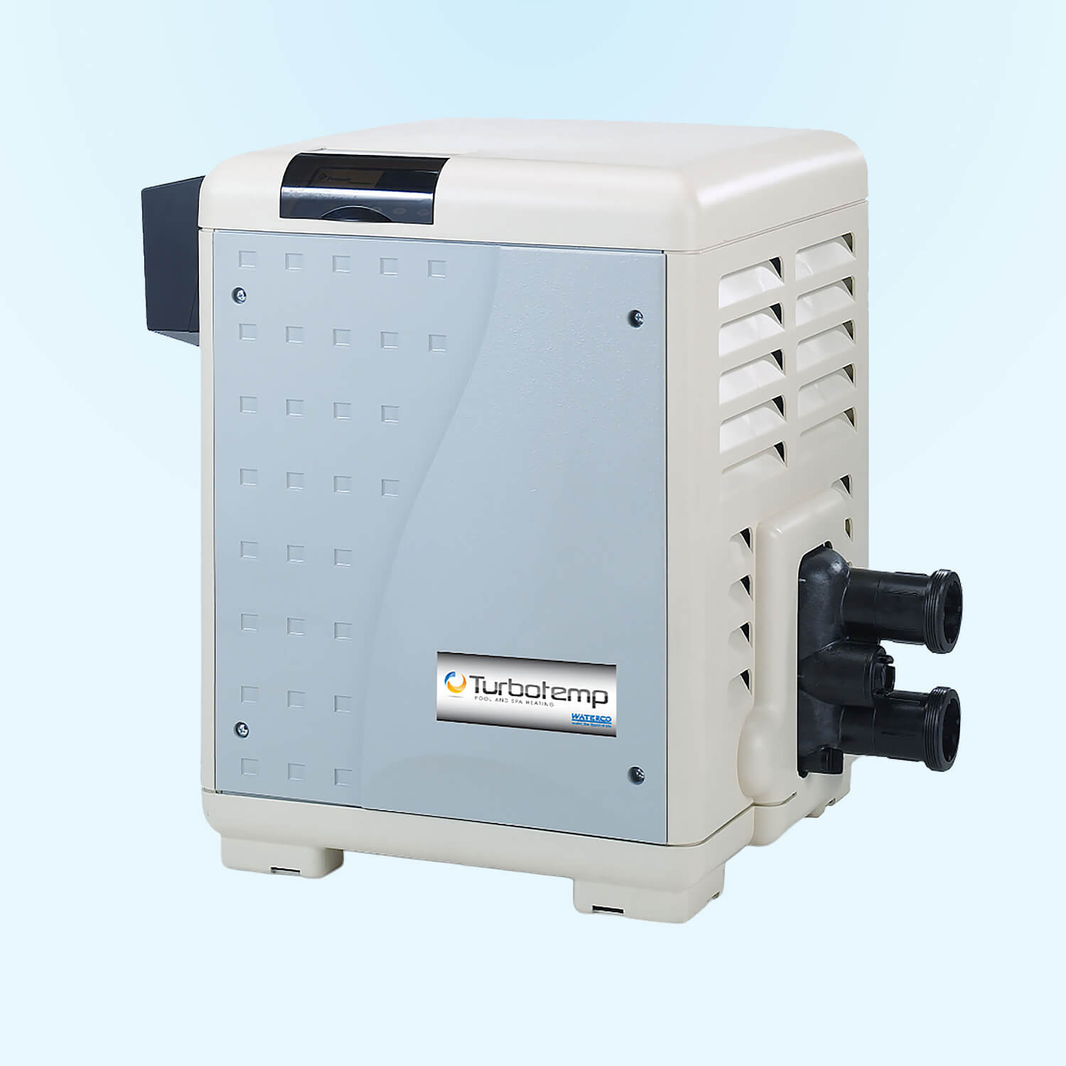 Product photo of the Turbotemp gas pool heater. Available at Swimart.